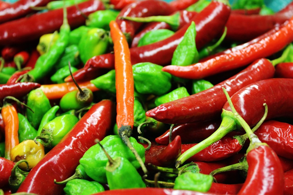 Chili i flere farger.